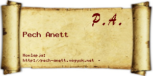 Pech Anett névjegykártya